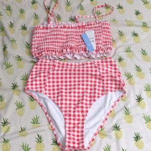 CupShe bright red gingham swimsuit